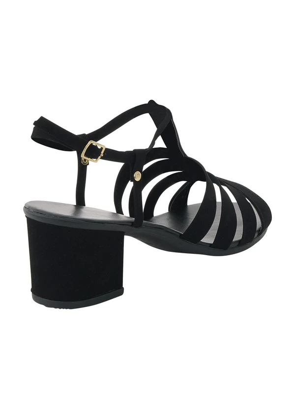 Perfecta - Sandália Preta em Nobuck 3