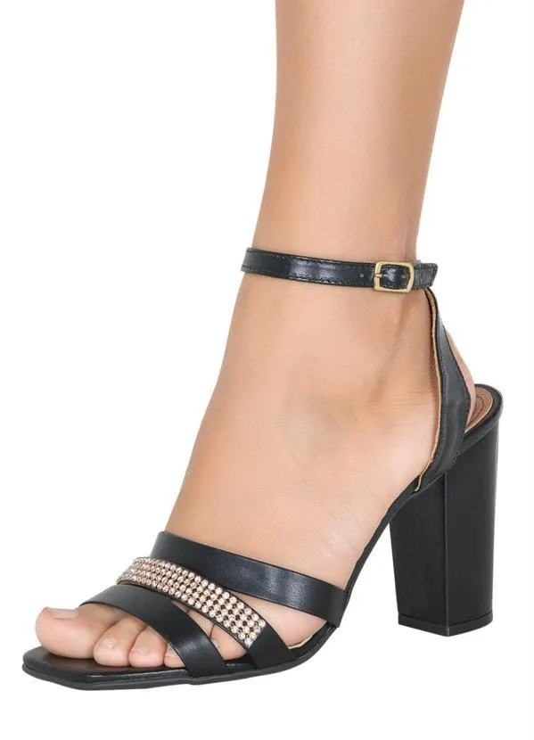 Perfecta - Sandália Preta em Sintético 5