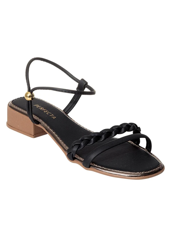 Perfecta - Sandália Preta em Sintético