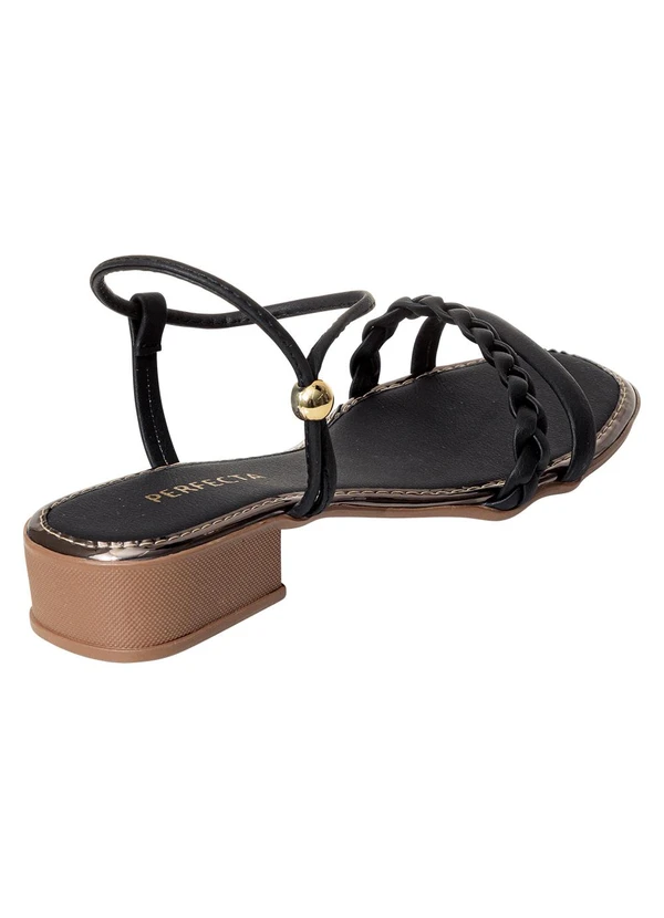 Perfecta - Sandália Preta em Sintético 2