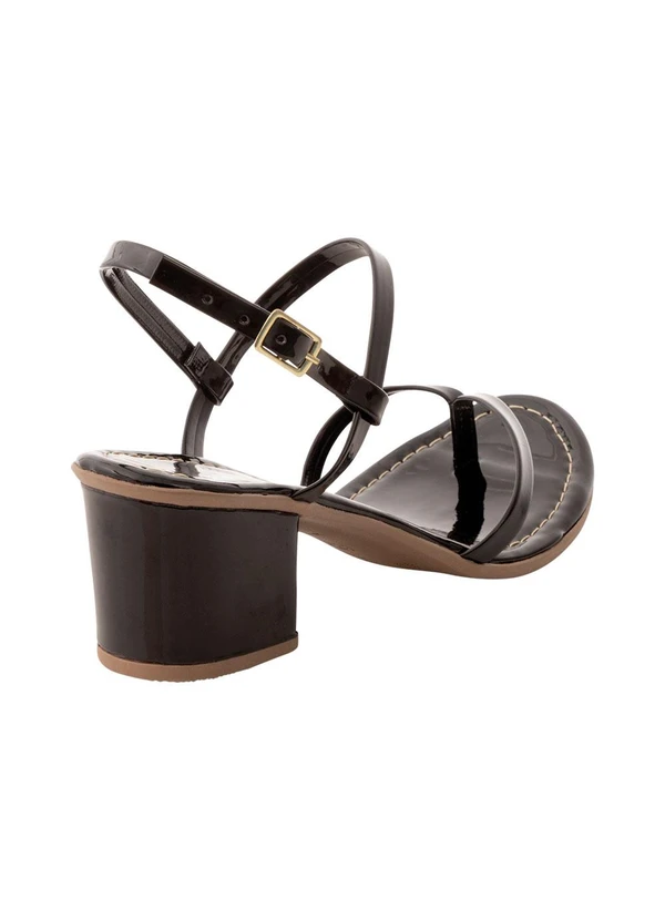 Perfecta - Sandália Preta em Verniz 2