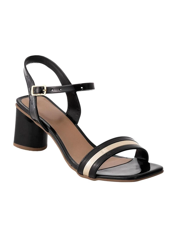 Perfecta - Sandália Preta em Verniz