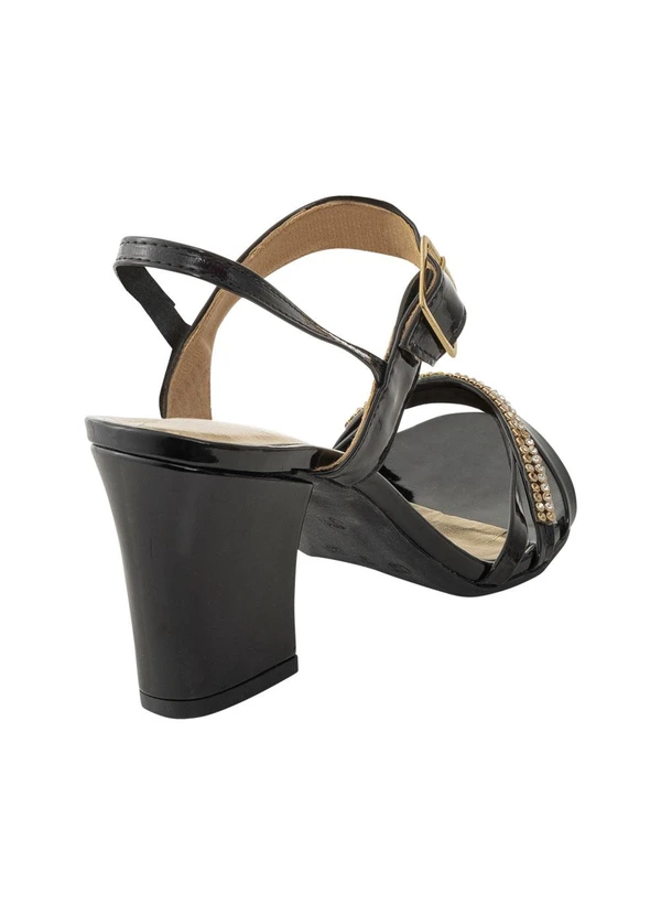 Perfecta - Sandália Preta em Verniz 3