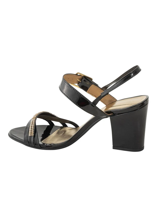 Perfecta - Sandália Preta em Verniz 4