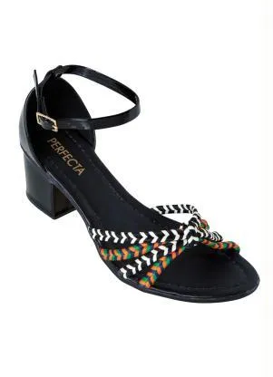 Perfecta - Sandália Preto com Tiras Transpassadas - PERFECTA