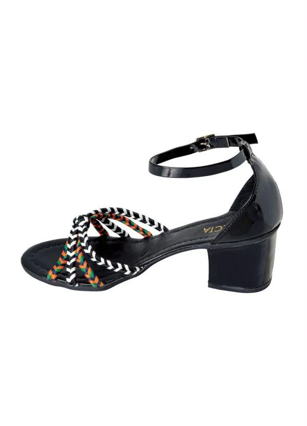 Perfecta - Sandália Preto com Tiras Transpassadas 3