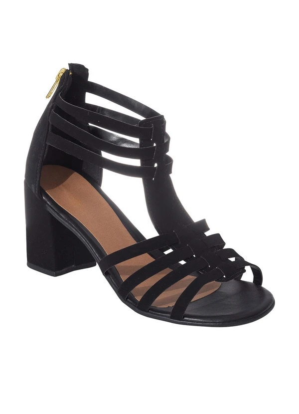 Perfecta - Sandália Preto em Nobuck 2