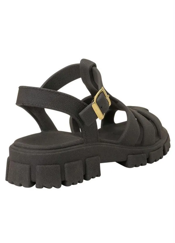 Perfecta - Sandália Preto em Pvc Micro Expandido 4