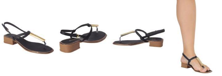 Sand�lia Preto em Sint�tico