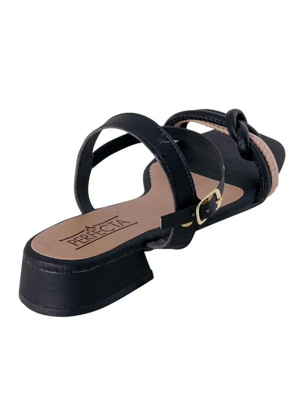 Perfecta - Sandália Preto Salto Baixo 2
