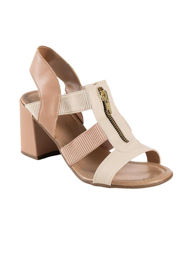 Sand�lia (Rosa) com Cabedal em El�stico