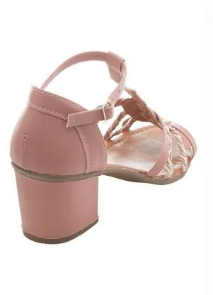 Perfecta - Sandália Rosa com Salto Quadrado - PERFECTA
