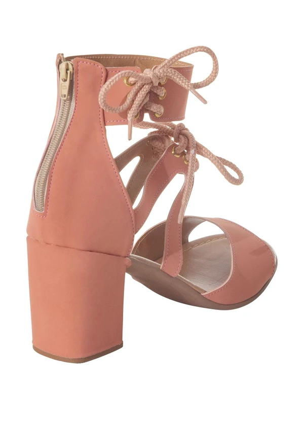 Perfecta - Sandália Rosa em Camurça 2