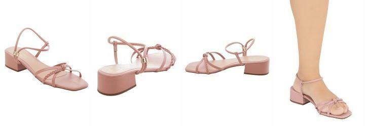 Sandlia Ros com Tiras Transpassadas