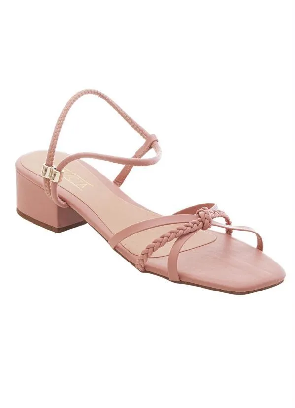 Perfecta - Sandália Rosê com Tiras Transpassadas