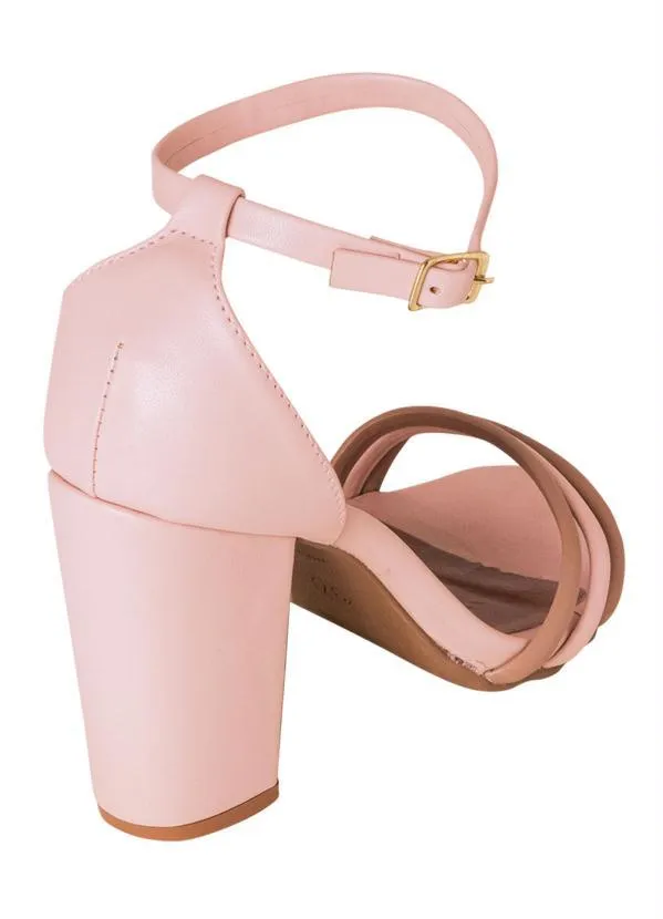 Perfecta - Sandália Rosê Salto Quadrado 2