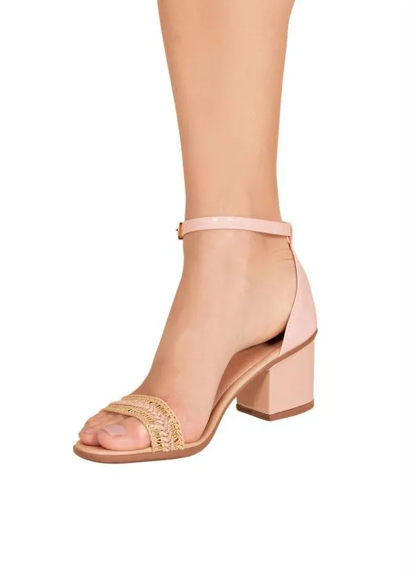 Perfecta - Sandália Rosê Salto Quadrado 2