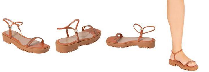 Sandlia Terracota com Detalhe de Strass
