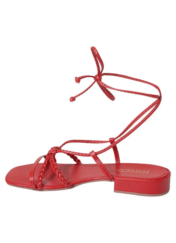 Perfecta - Sandália Vermelha com Amarração 3
