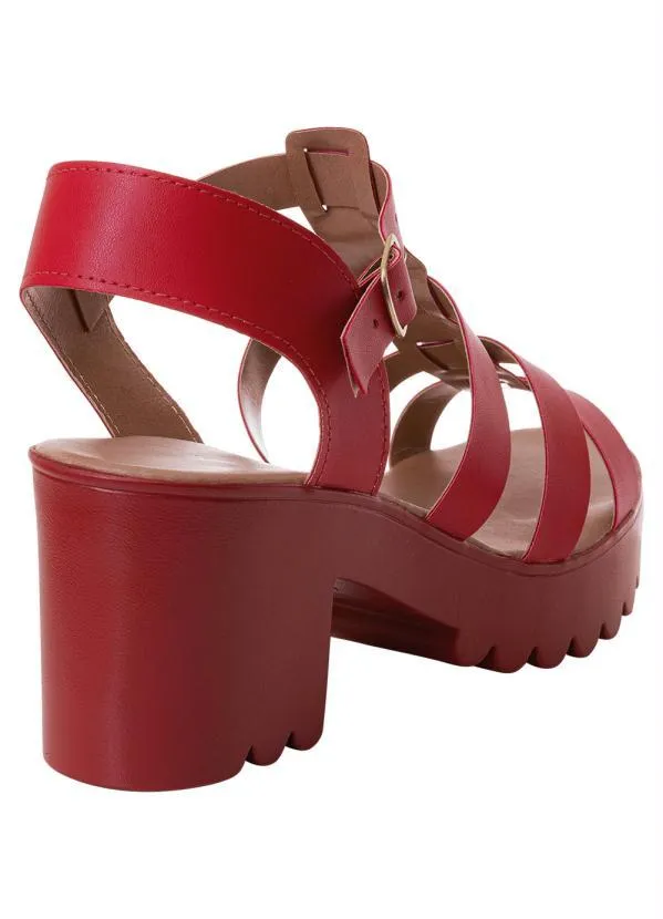 Perfecta - Sandália Vermelha em Sintético 2