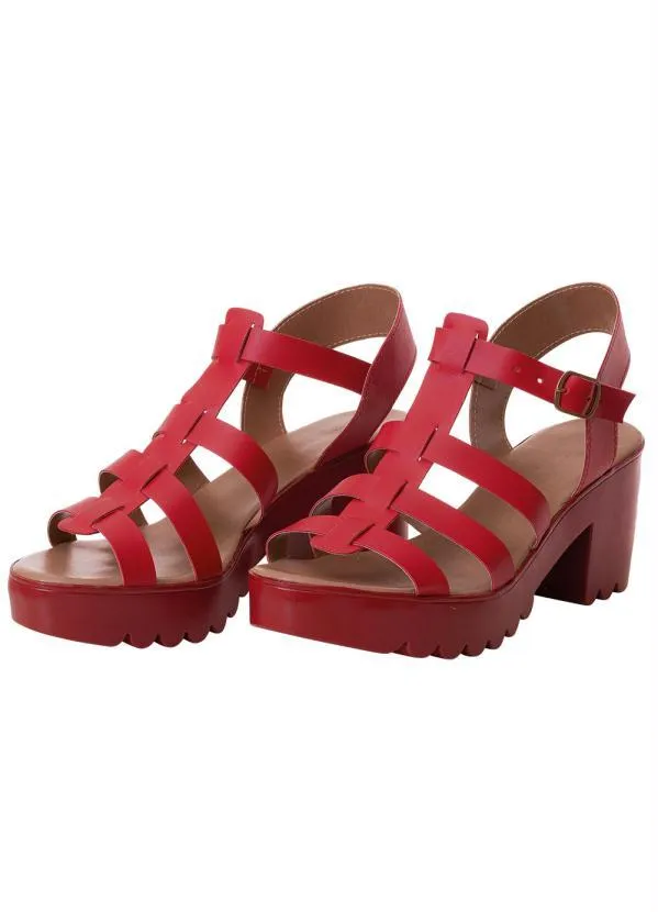 Perfecta - Sandália Vermelha em Sintético 4