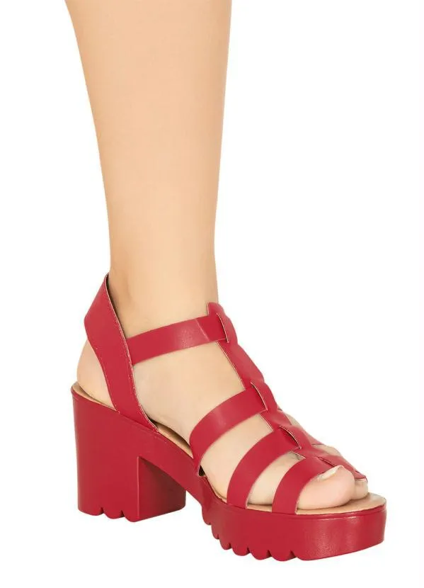 Perfecta - Sandália Vermelha em Sintético 5