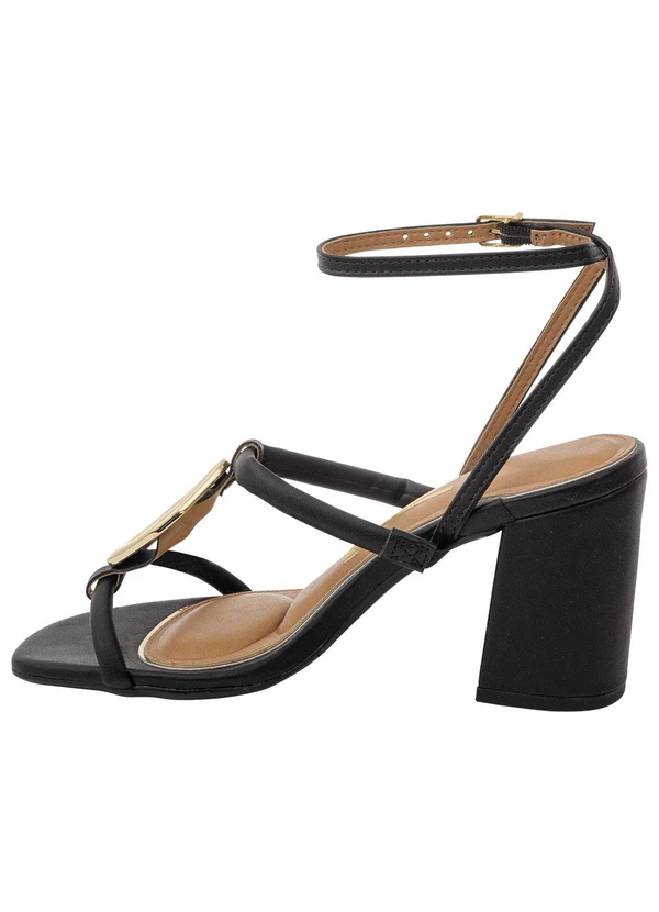 Vizzano - Sandália Vizzano Preta com Detalhe Dourado 2