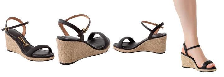 Sand�lia Vizzano Preto em Sint�tico