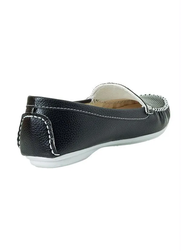 Perfecta - Mocassim Preto com Detalhe de Perfuros 2