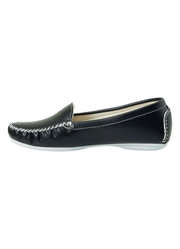Perfecta - Mocassim Preto com Detalhe de Perfuros 3