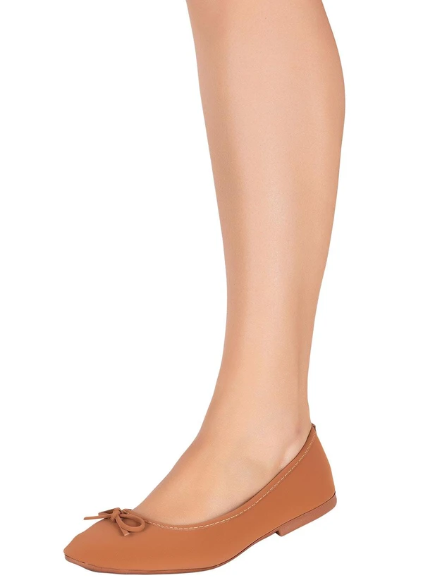 Perfecta - Sapatilha Caramelo em Sintético 5