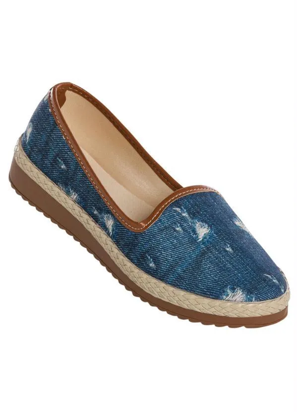 Perfecta - Sapatilha Jeans com Detalhe no Salto