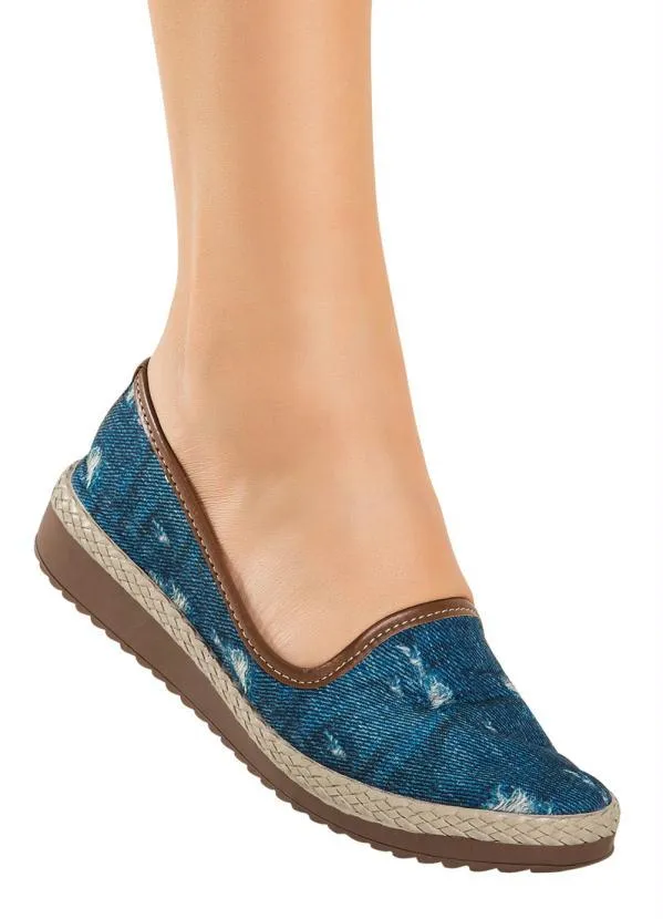 Perfecta - Sapatilha Jeans com Detalhe no Salto 4