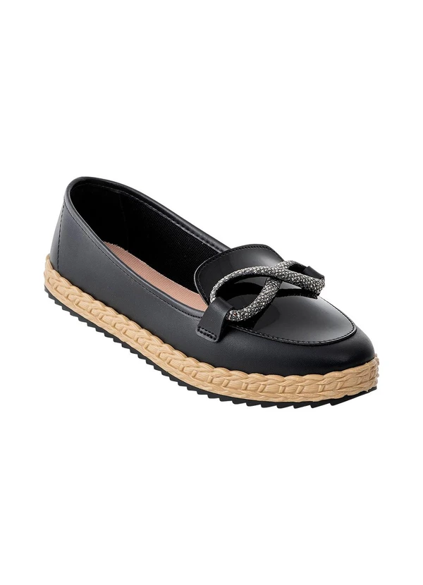 Moleca - Sapatilha Moleca Preta em Tecido