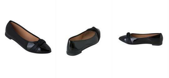 Sapatilha Preta com Detalhe no Cabedal