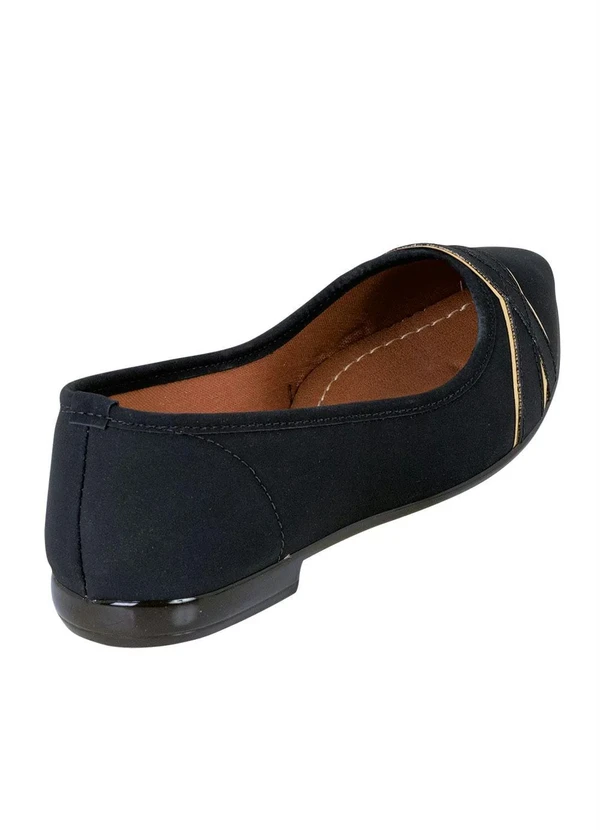 Perfecta - Sapatilha Preta com Detalhes Dourados 2