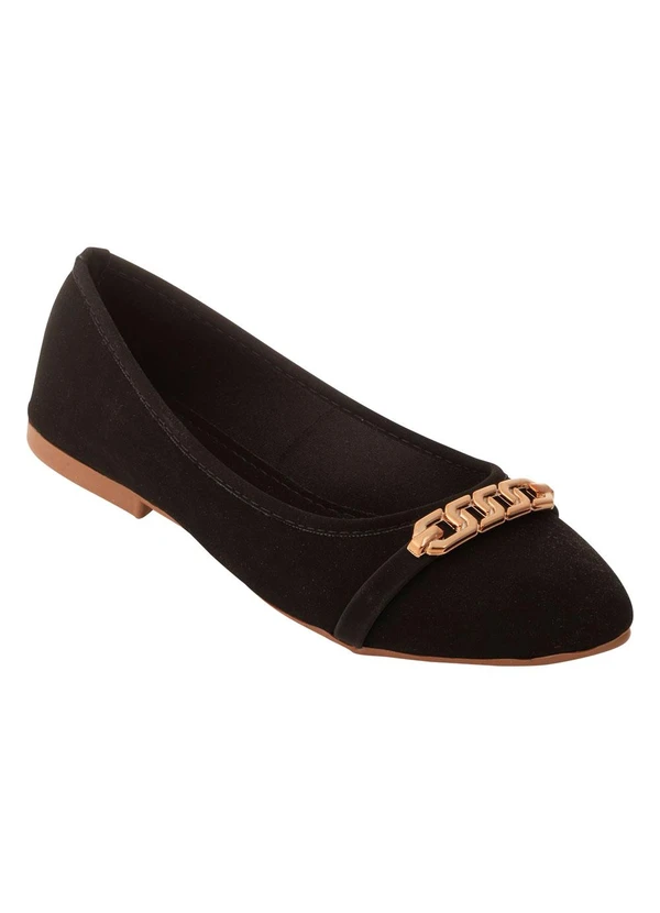 Perfecta - Sapatilha Preta em Nobuck