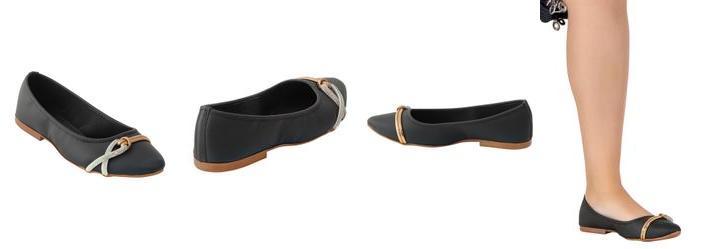 Sapatilha Preta em Sinttico