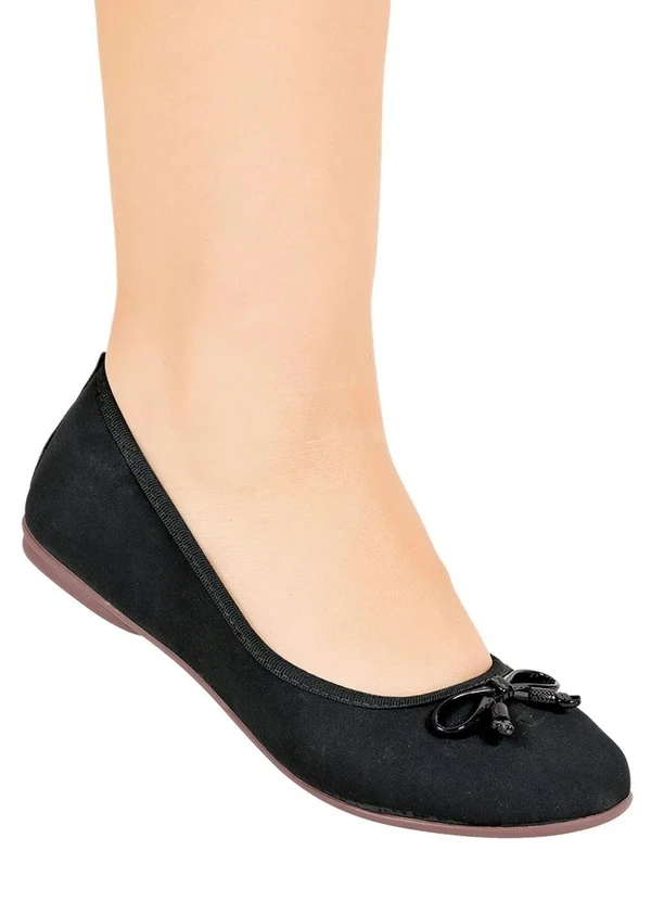 Perfecta - Sapatilha Preta Nobuck Sintético 4