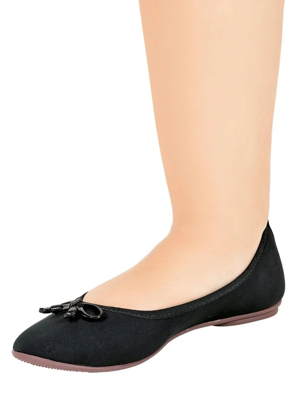 Perfecta - Sapatilha Preta Nobuck Sintético 5