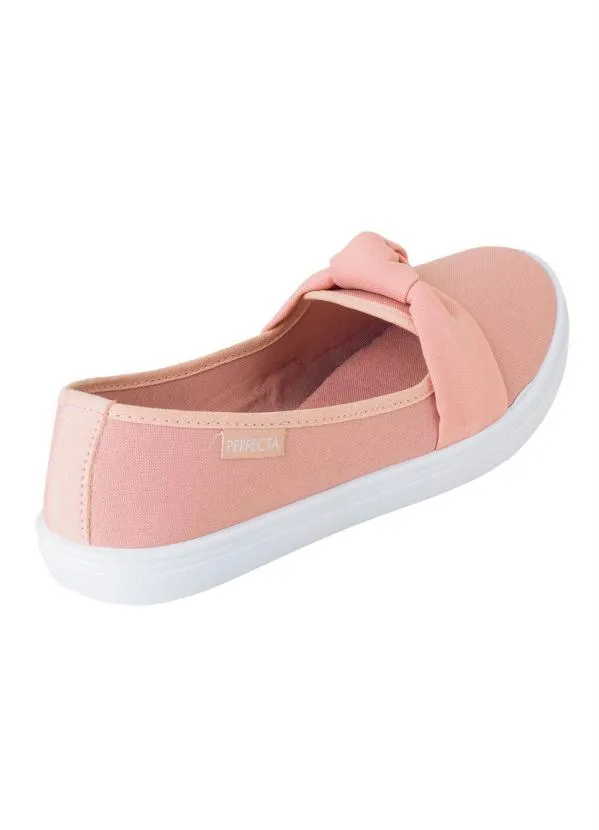 Perfecta - Sapatilha Rosê com Detalhe em Tecido 2