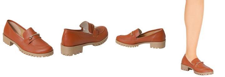 Mocassim Caramelo com Detalhe Dourado