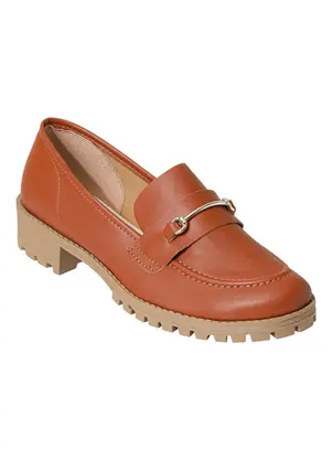 Perfecta - Mocassim Caramelo com Detalhe Dourado - PERFECTA