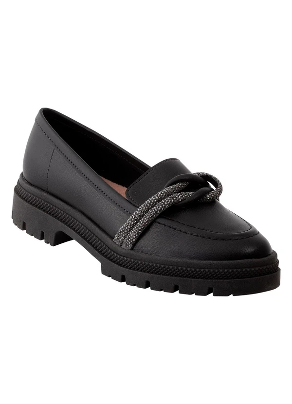 Moleca - Mocassim Moleca Preto em Sintético