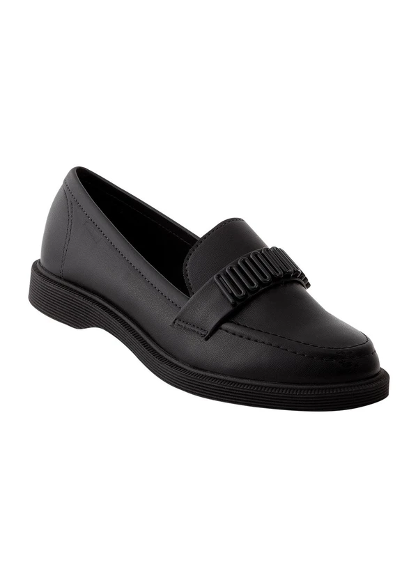 Moleca - Mocassim Moleca Preto em Sintético