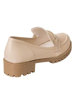 Perfecta - Mocassim Off White com Detalhe Dourado - PERFECTA