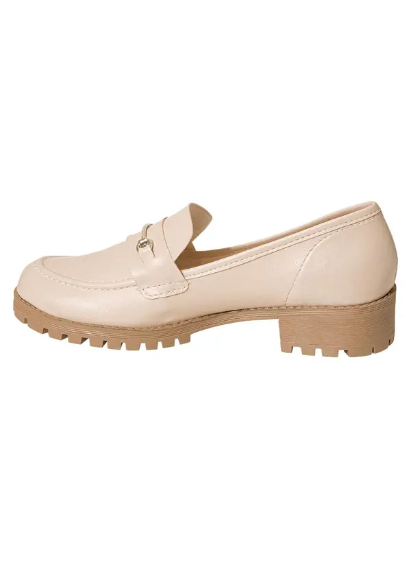 Perfecta - Mocassim Off White com Detalhe Dourado 3