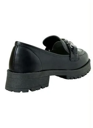 Perfecta - Mocassim Preto com Detalhe de Corrente - PERFECTA