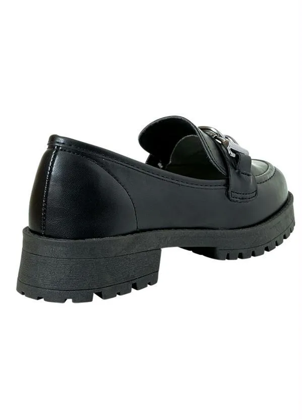 Perfecta - Mocassim Preto com Detalhe de Corrente 2