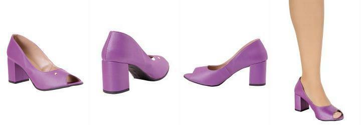 Sapato Lils em com Salto Grosso